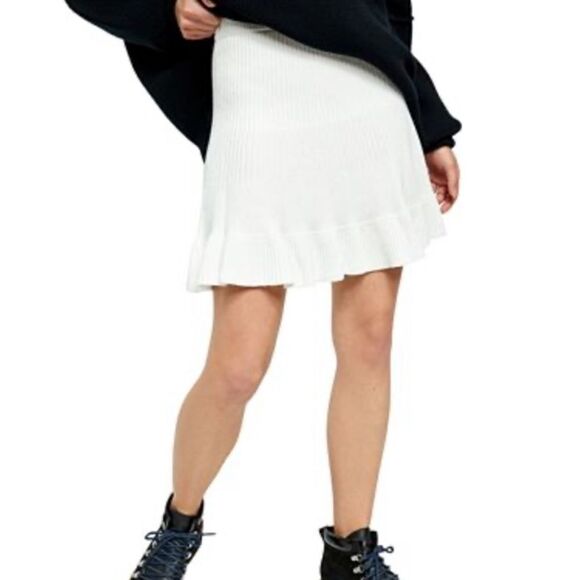 Free People Ribbed Cream Skirt - Picture 1 of 3